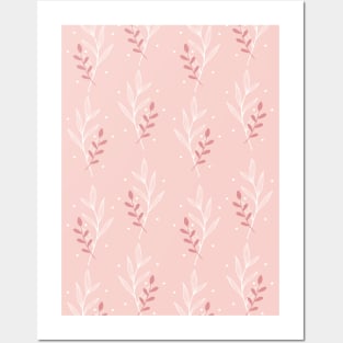 Pink Floral pattern Posters and Art